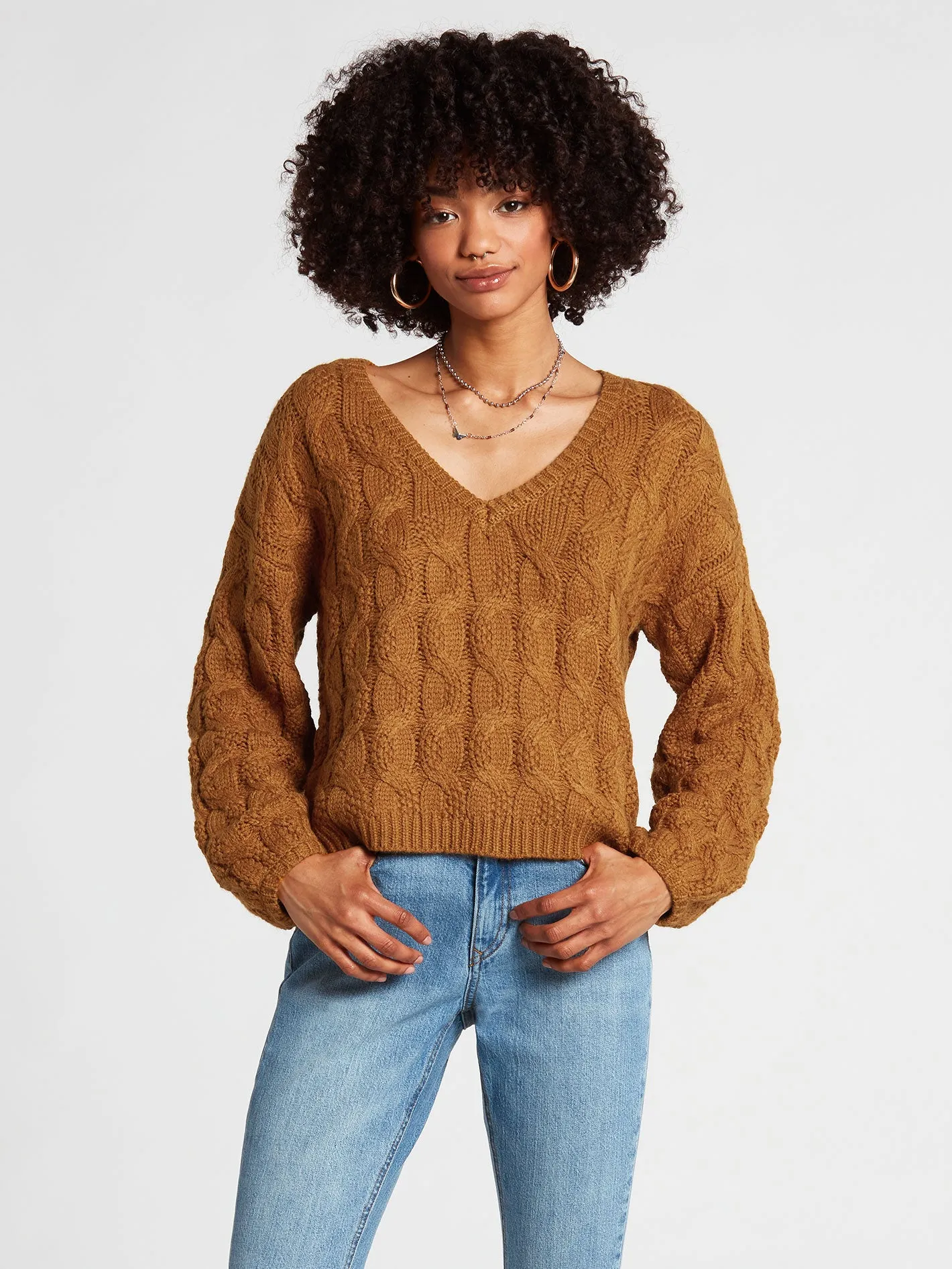 Bingable Cable Knit Sweater - Bronze sold by Volcom product image thumbnail 3