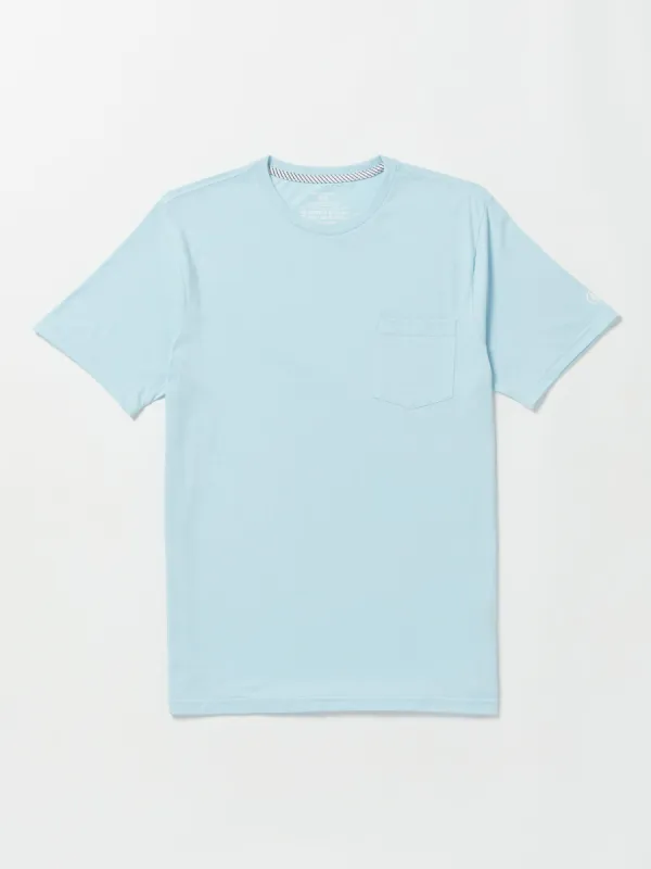 Solid Short Sleeve Pocket Tee - Misty Blue sold by Volcom