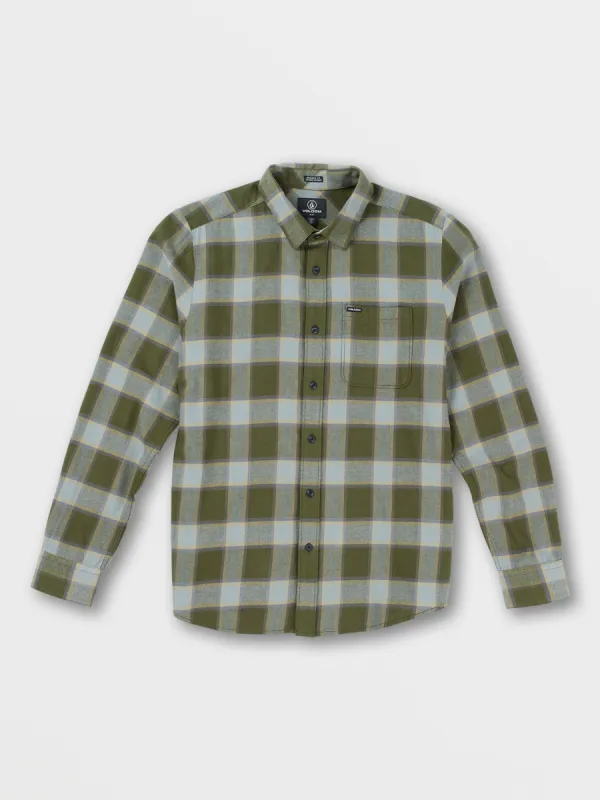 Caden Plaid Long Sleeve Flannel - Military sold by Volcom