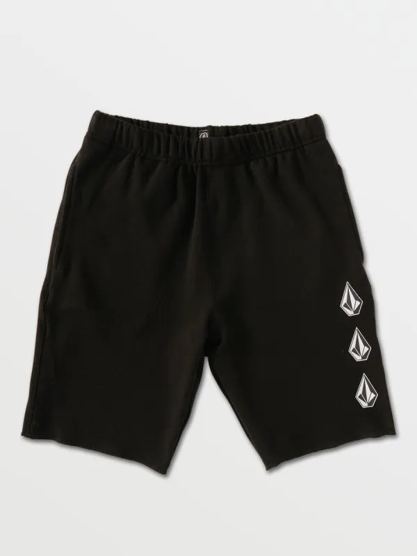 Big Boys Iconic Stone Fleece Shorts - Black sold by Volcom