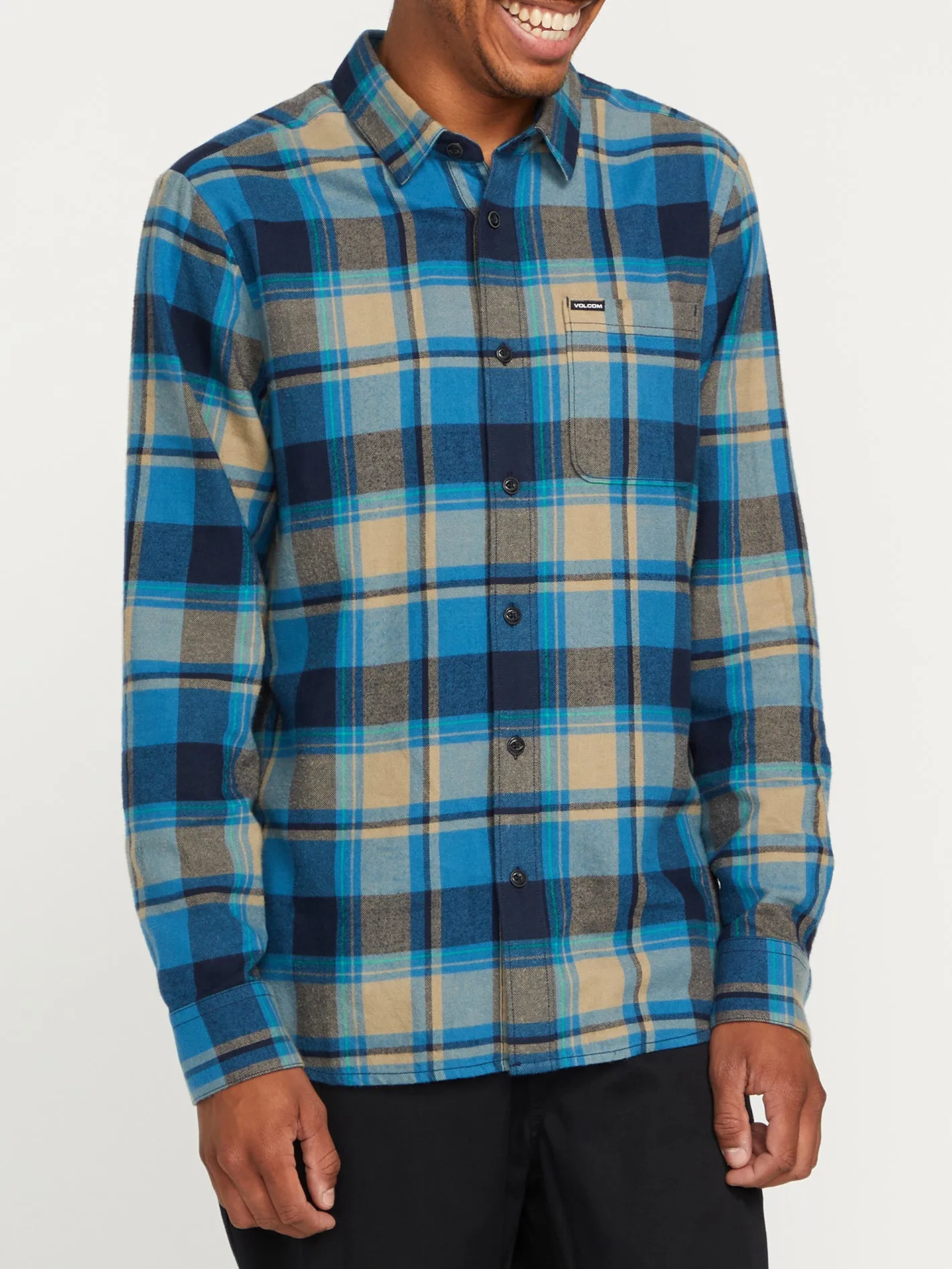 Caden Plaid Long Sleeve Shirt - Navy sold by Volcom product image thumbnail 5