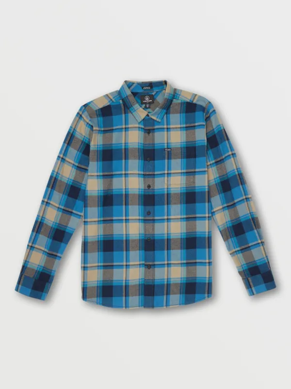 Caden Plaid Long Sleeve Shirt - Navy made by Volcom