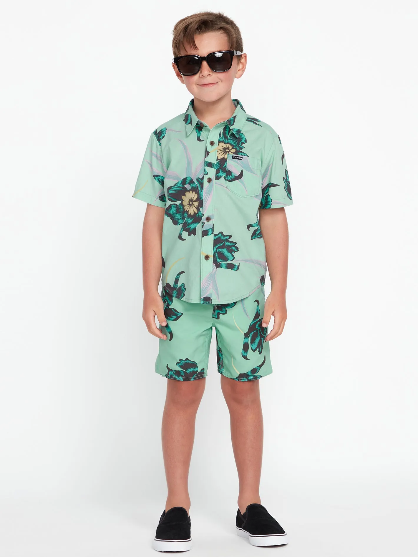 Little Boys Island Time Short Sleeve Shirt - Ice sold by Volcom