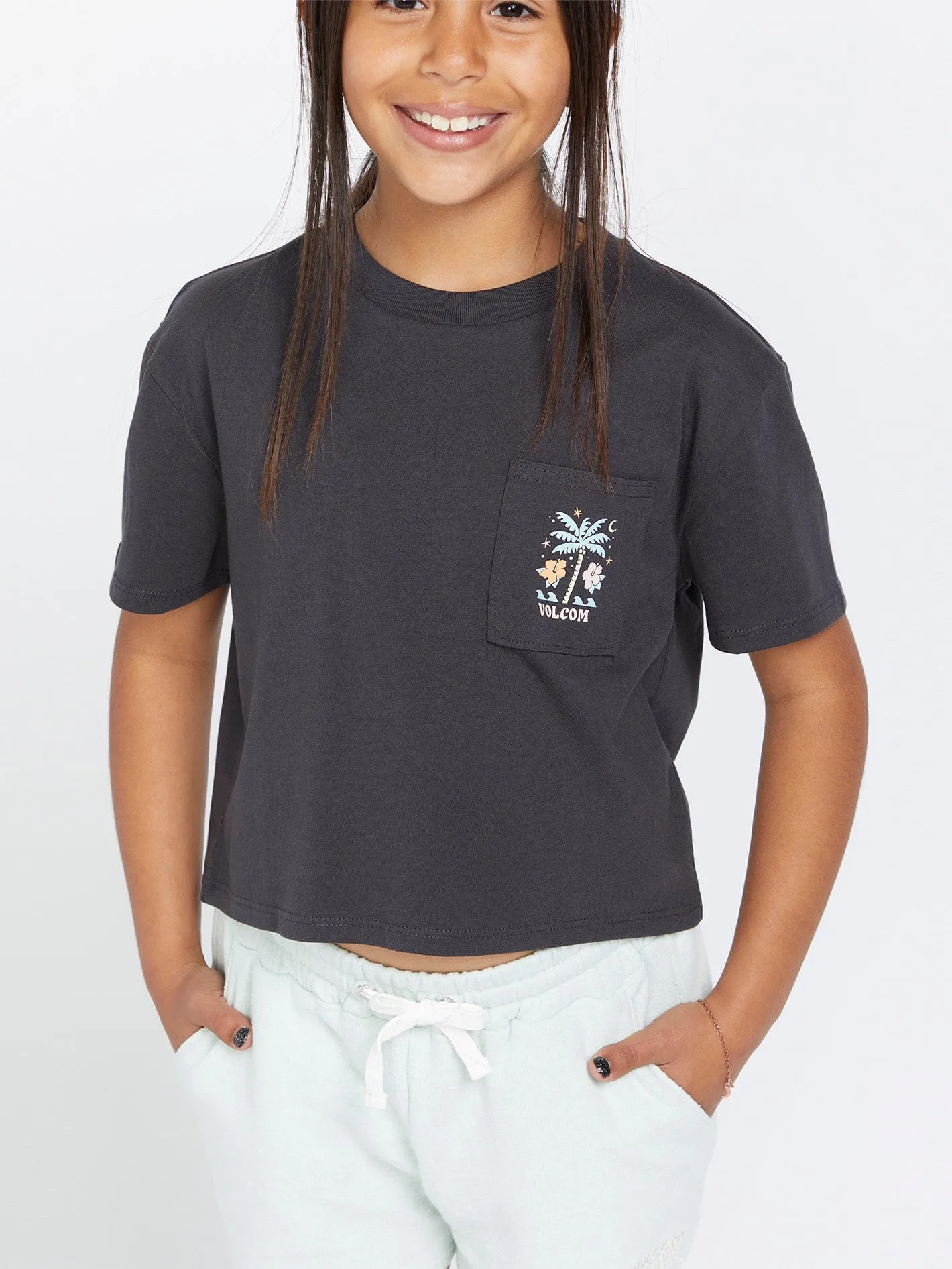 Girls Pocket Dial Tee - Vintage Black sold by Volcom product image thumbnail 3