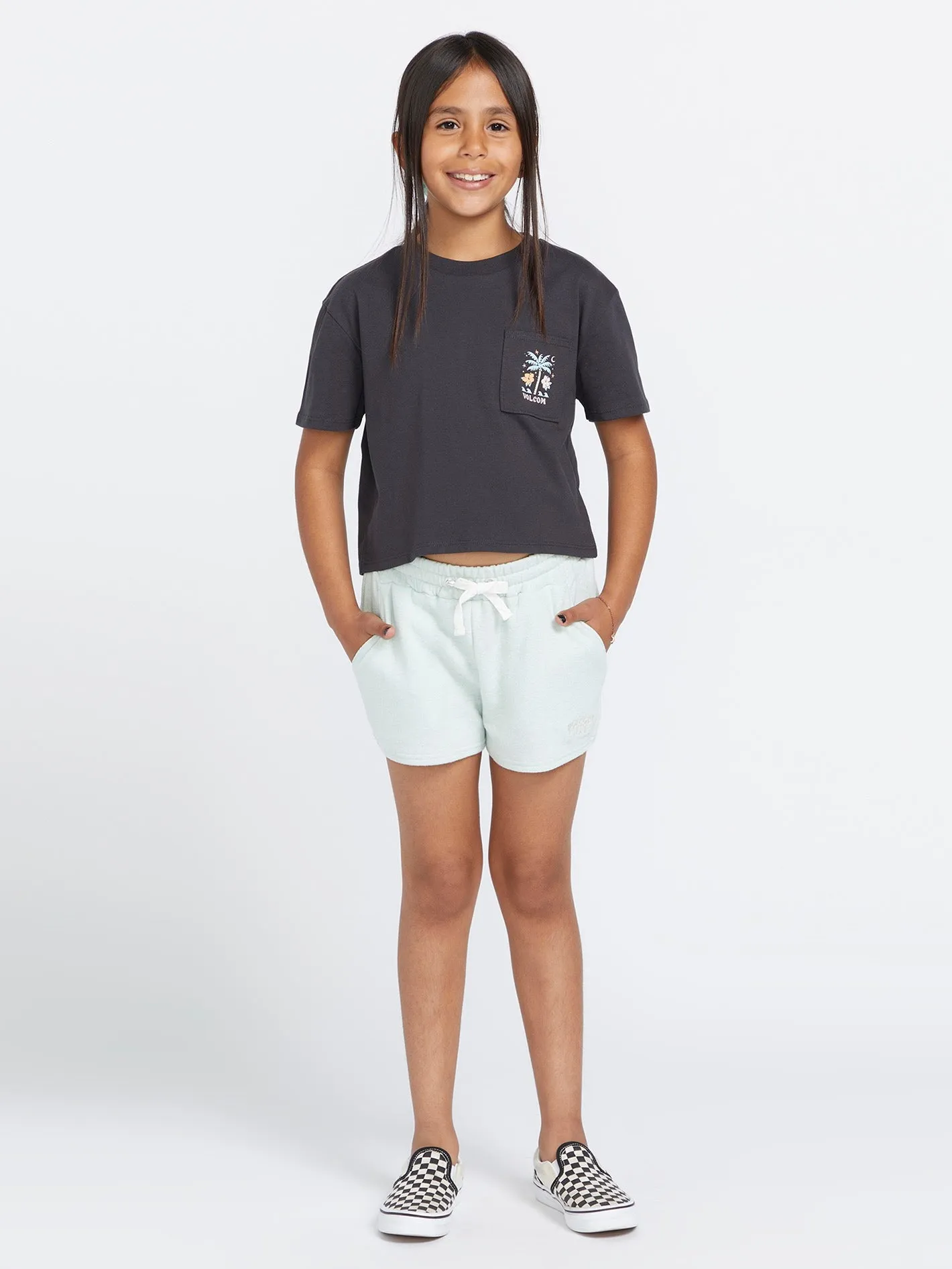 Girls Pocket Dial Tee - Vintage Black sold by Volcom