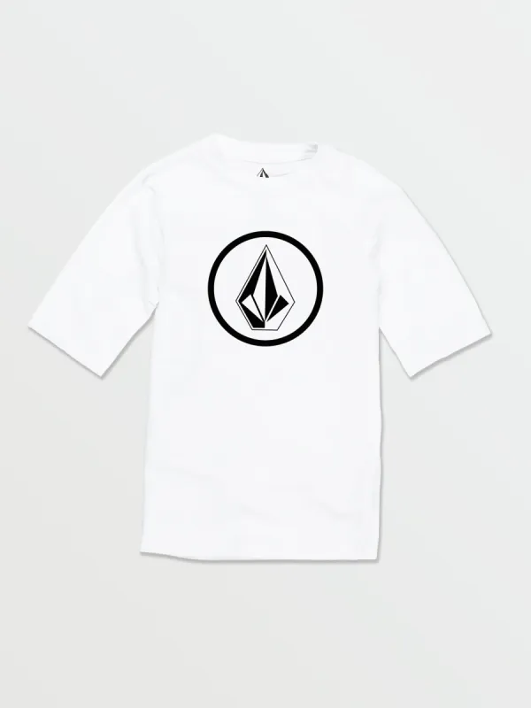 Little Boys Lido Solid Short Sleeve Rashguard - White sold by Volcom