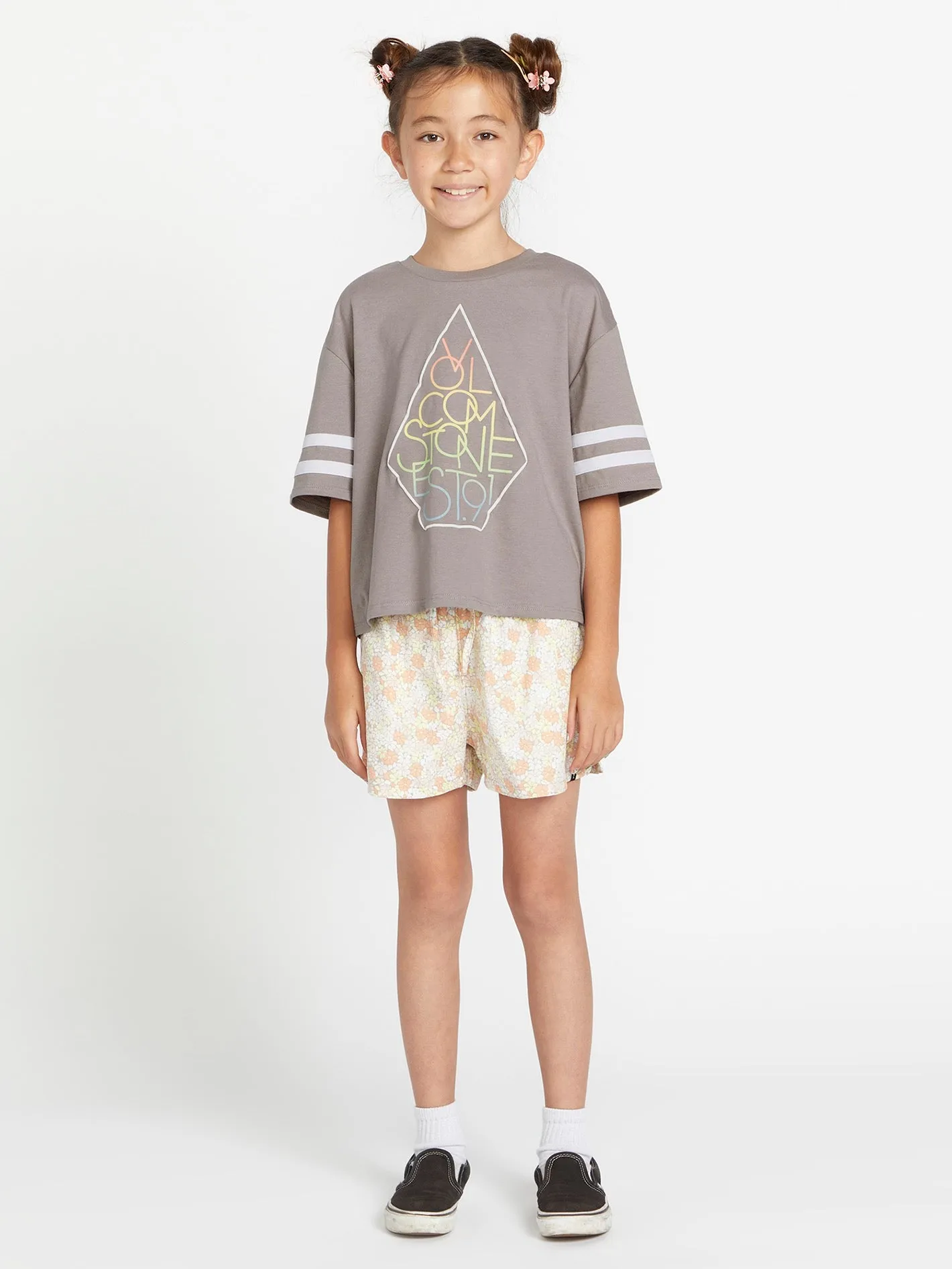 Girls Truly Stoked Tee - Daze Grey sold by Volcom