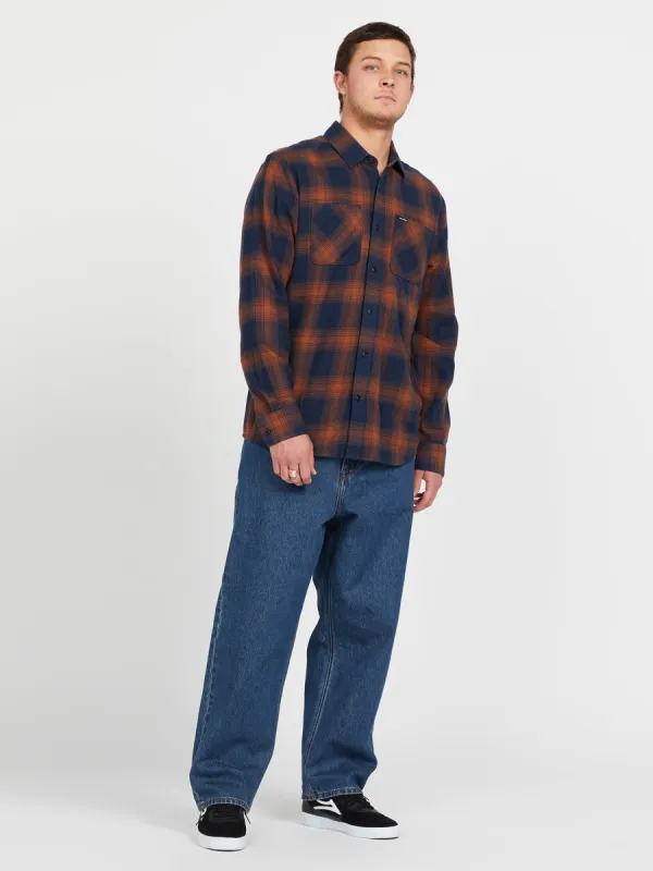 Netastone Long Sleeve Flannel - Navy sold by Volcom