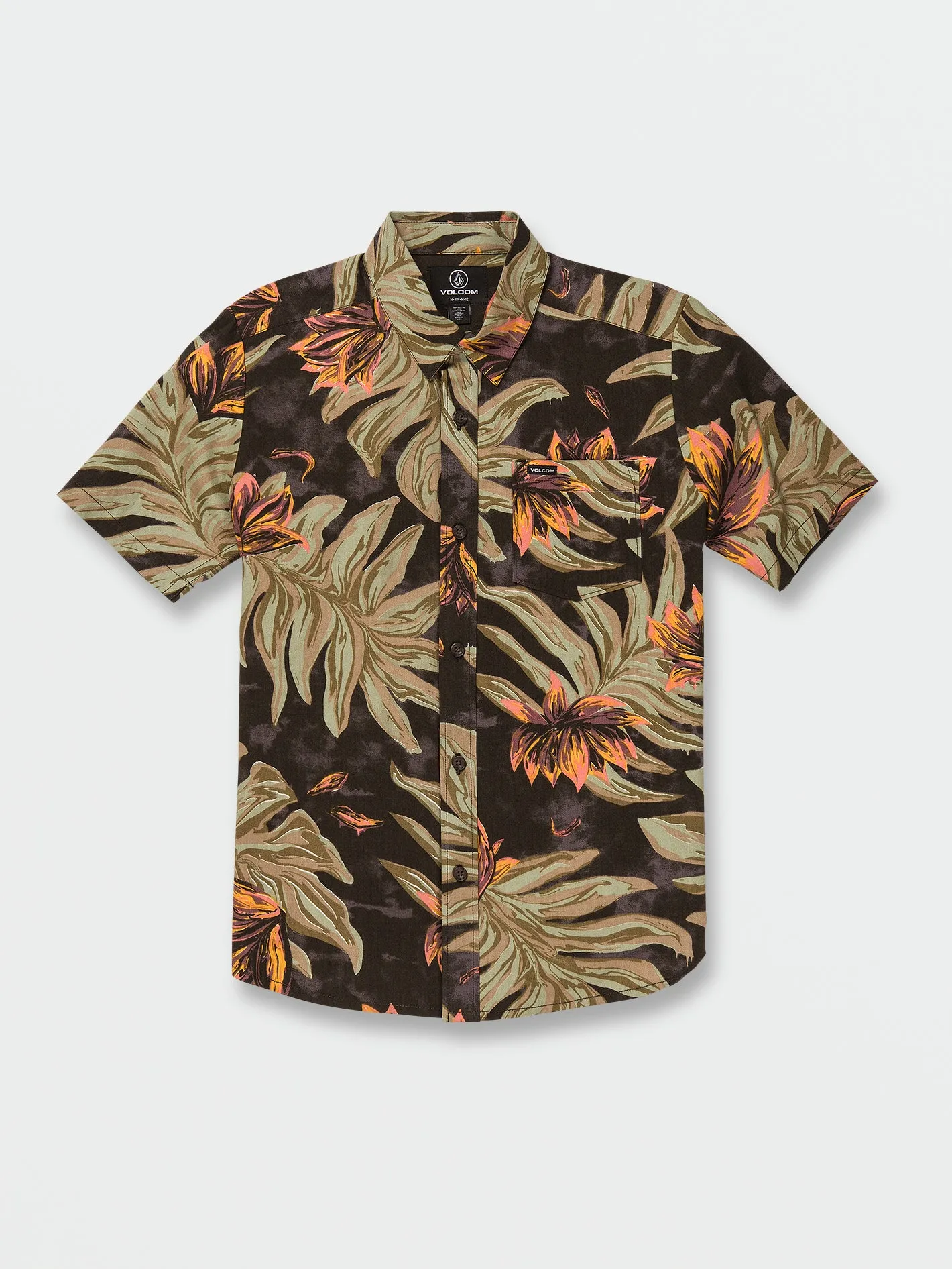 Big Boys Marble Floral Short Sleeve Shirt - Rinsed Black sold by Volcom