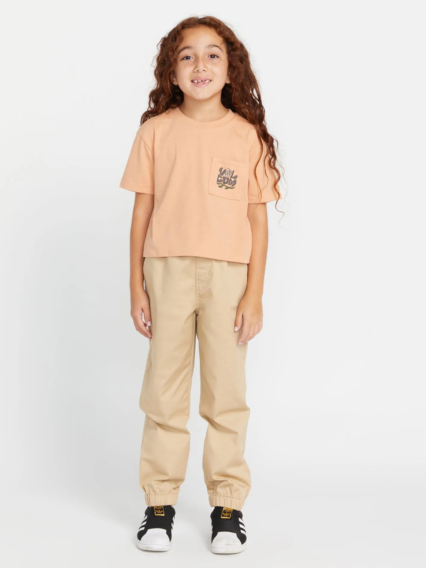 Girls Pocket Dial Tee - Clay sold by Volcom