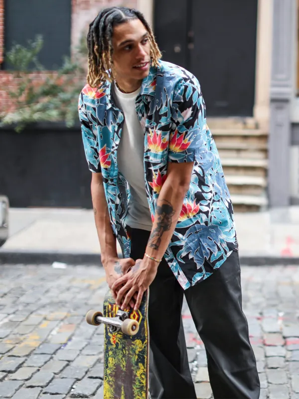 Leaf Pit Floral Short Sleeve Shirt - Black sold by Volcom