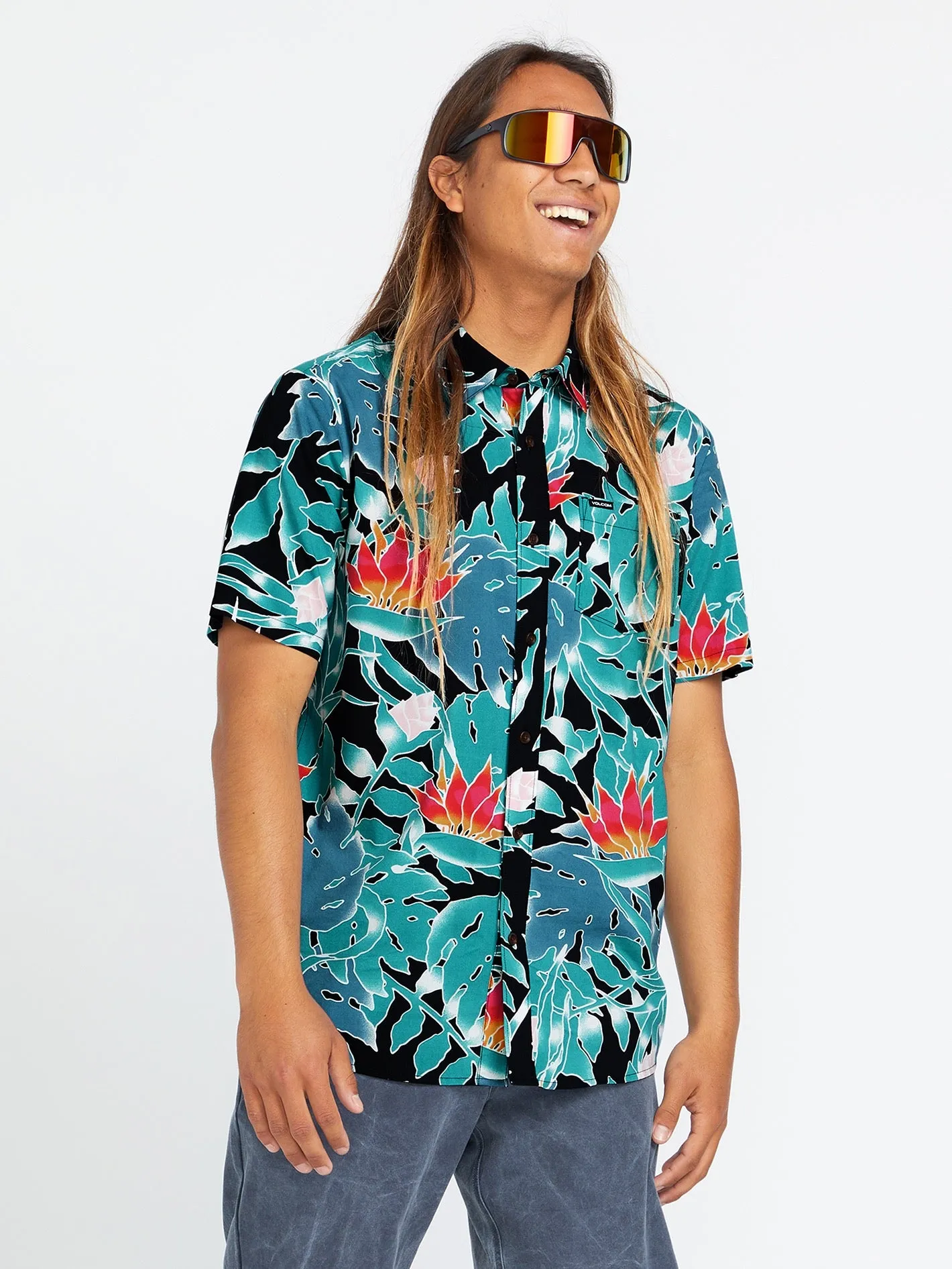 Leaf Pit Floral Short Sleeve Shirt - Black sold by Volcom product image thumbnail 5
