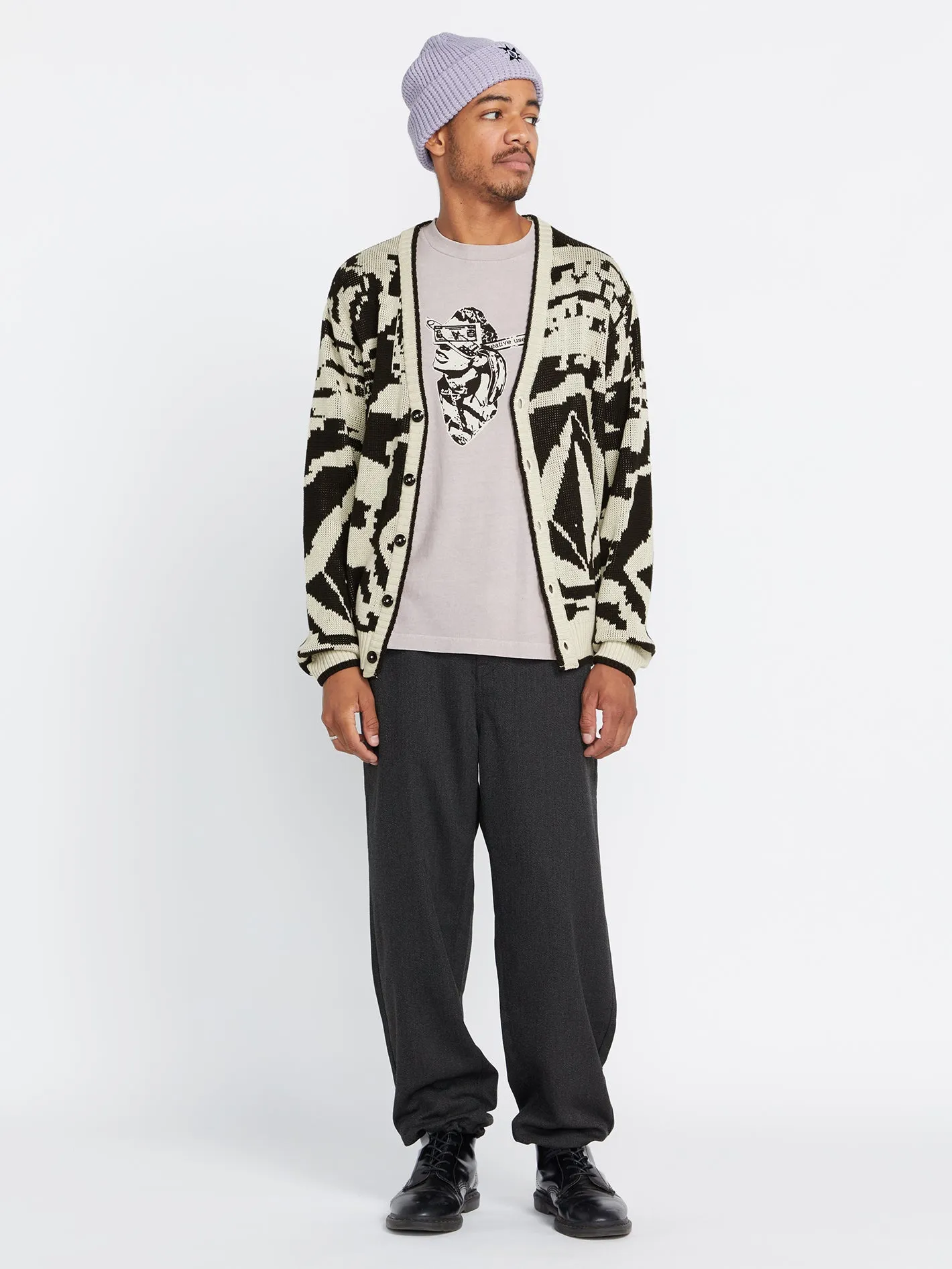 Tokyo True Collage Cardigan - Dirty White sold by Volcom