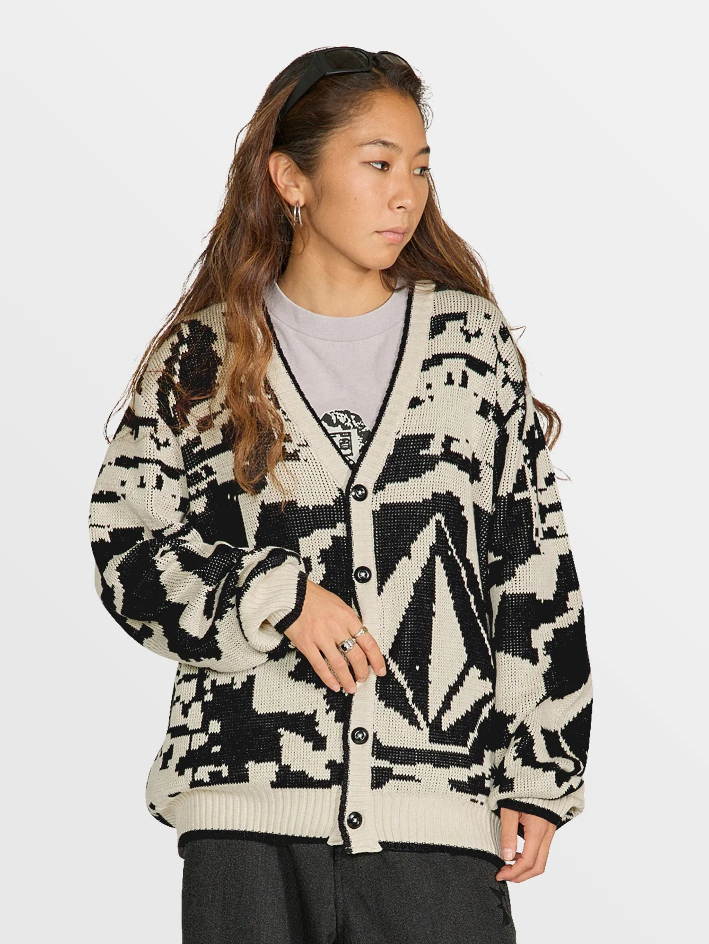 Tokyo True Collage Cardigan - Dirty White sold by Volcom product image thumbnail 3