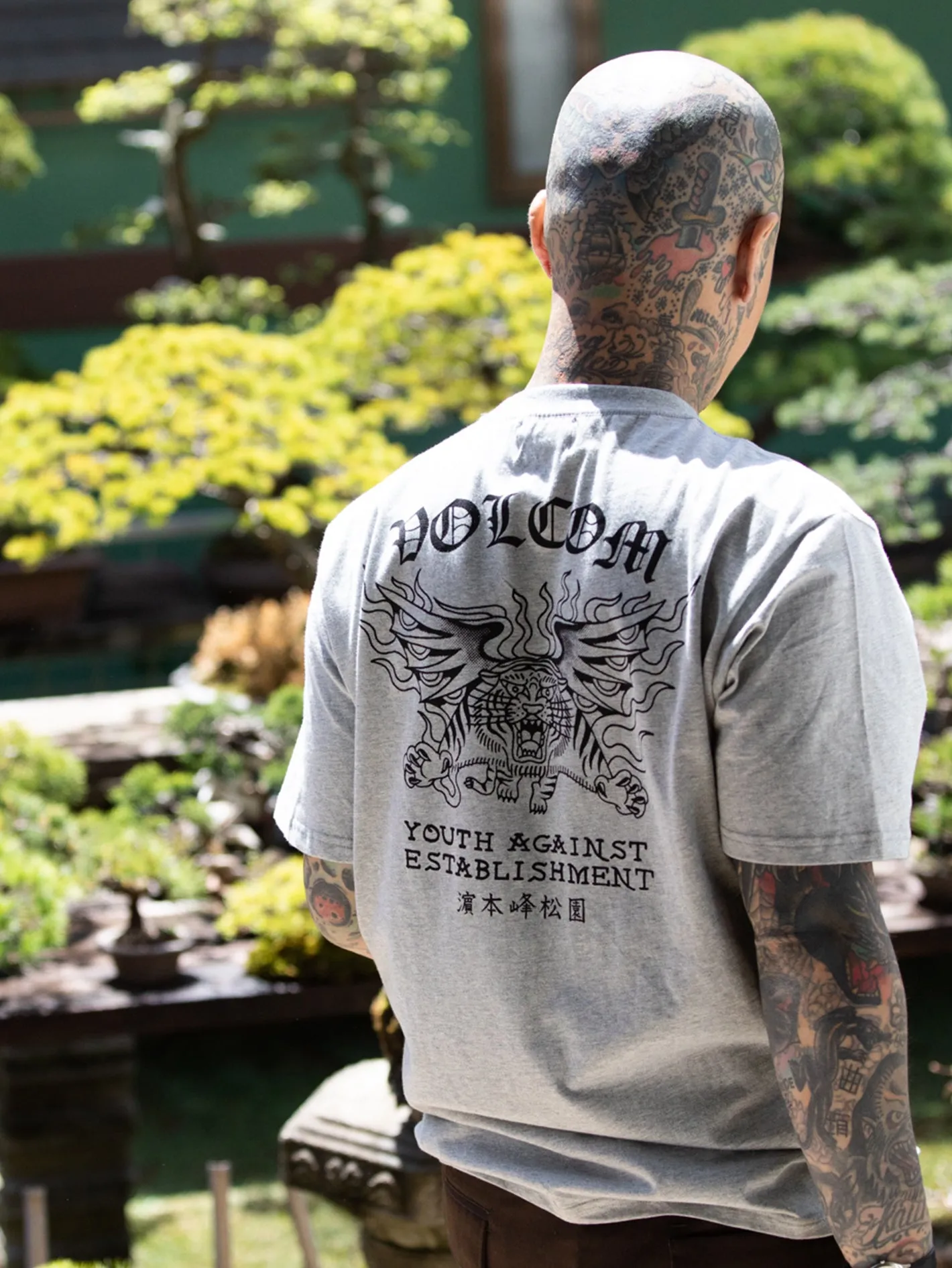 Tokyo True Featured Artist Yusuke Tiger Short Sleeve Tee - Cement Grey sold by Volcom