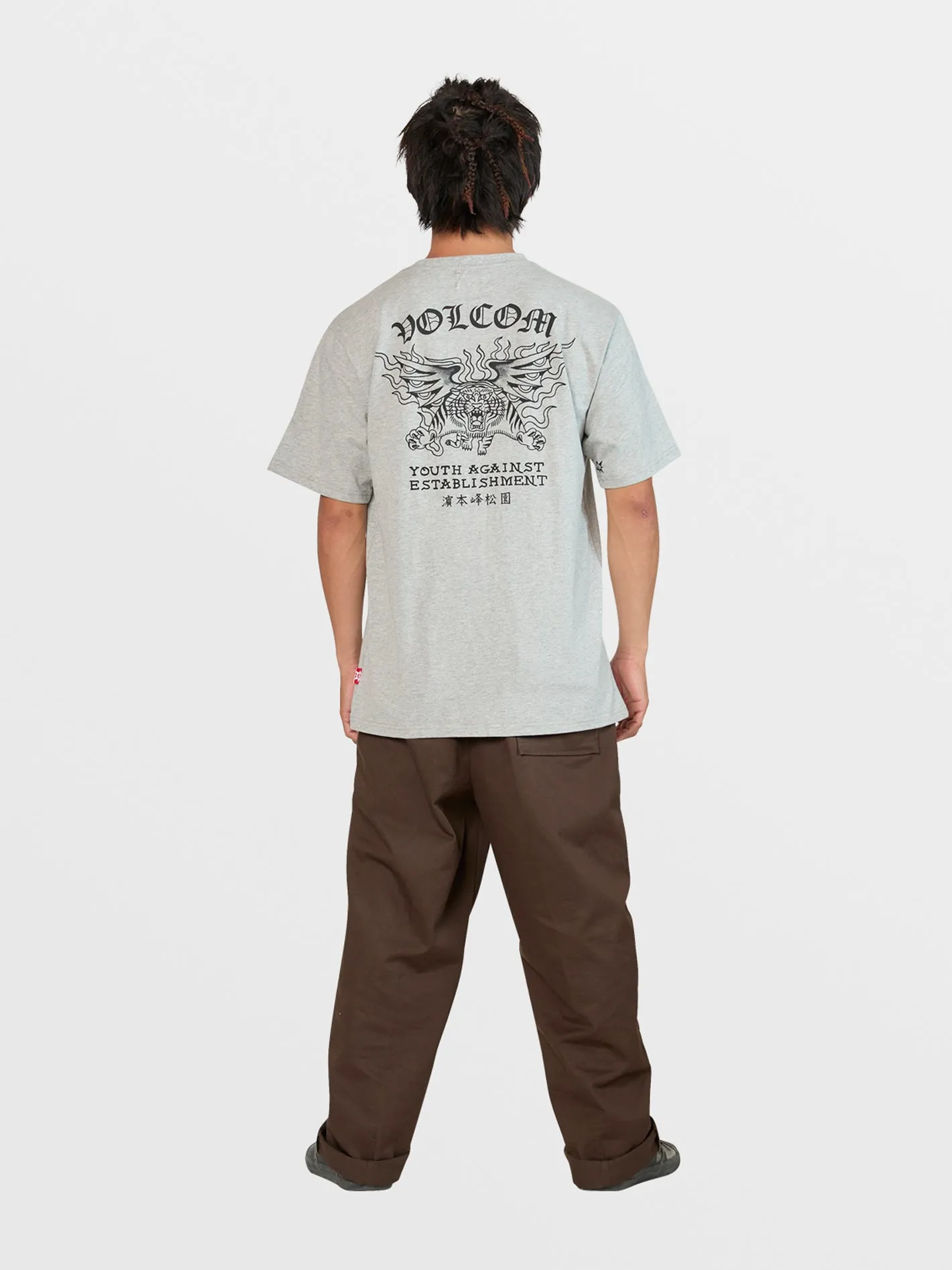 Tokyo True Featured Artist Yusuke Tiger Short Sleeve Tee - Cement Grey sold by Volcom product image thumbnail 4