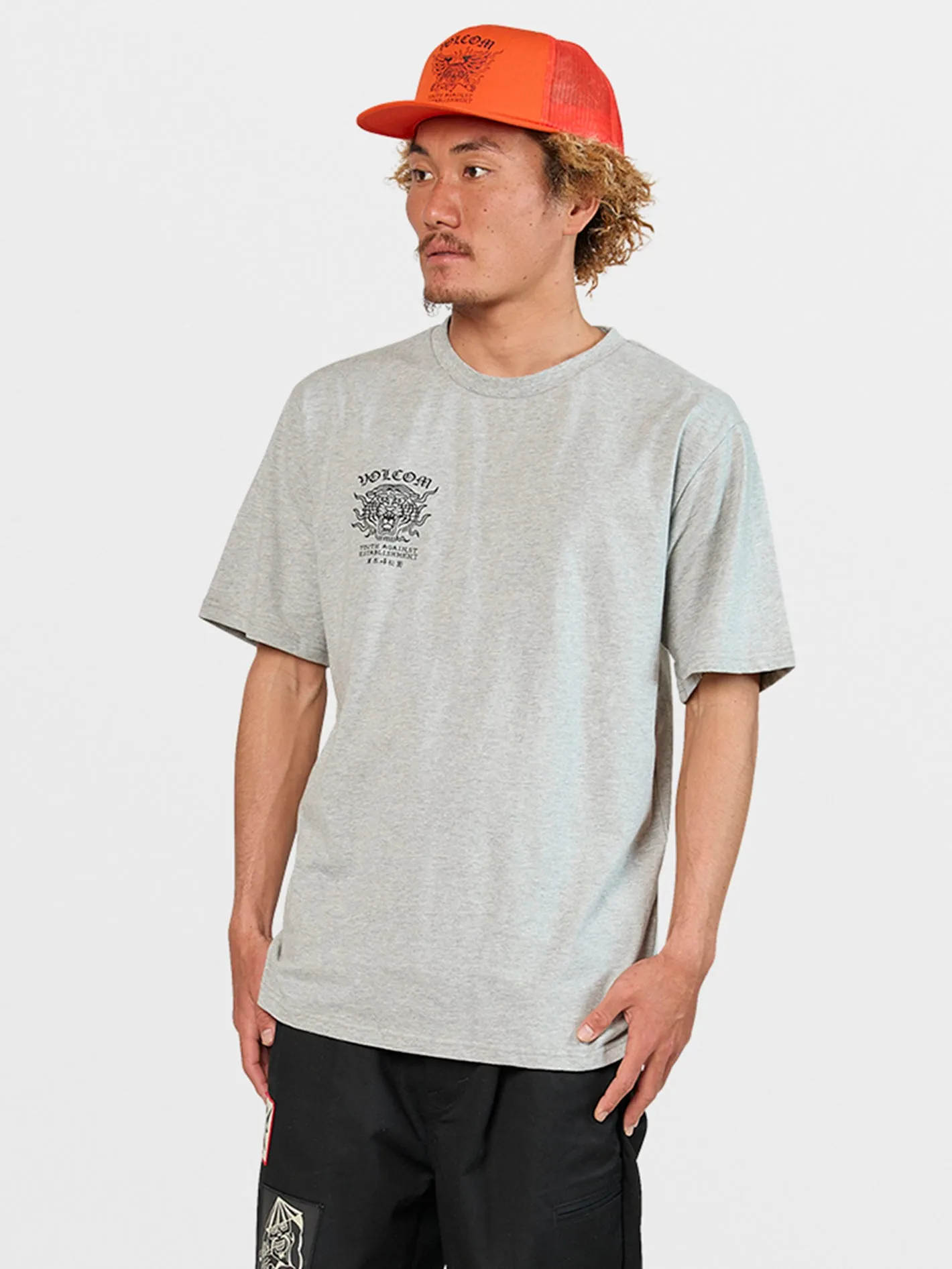 Tokyo True Featured Artist Yusuke Tiger Short Sleeve Tee - Cement Grey sold by Volcom product image thumbnail 5