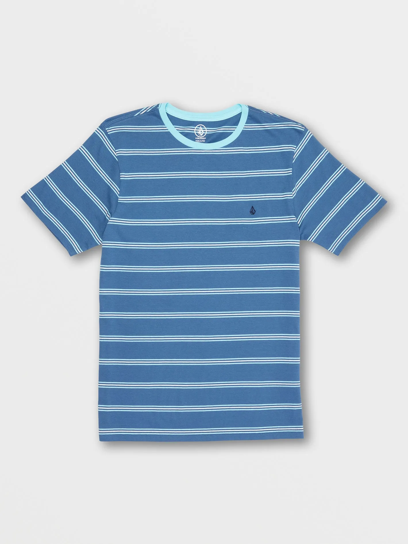 Big Boys Parables Stripes Crew Tee - Blue Combo sold by Volcom