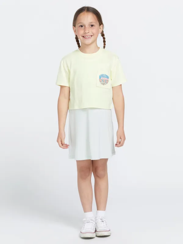 Girls Pocket Dial Tee - Lemon sold by Volcom