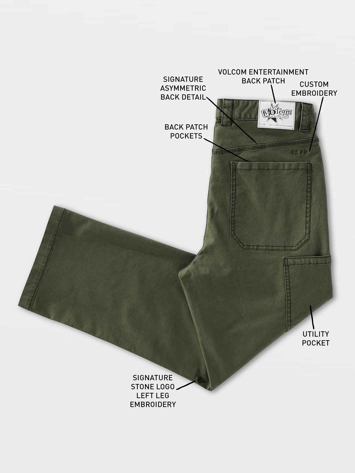 Volcom Entertainment Fat Tony Kraftsman Pants - Squadron Green sold by Volcom product image thumbnail 4