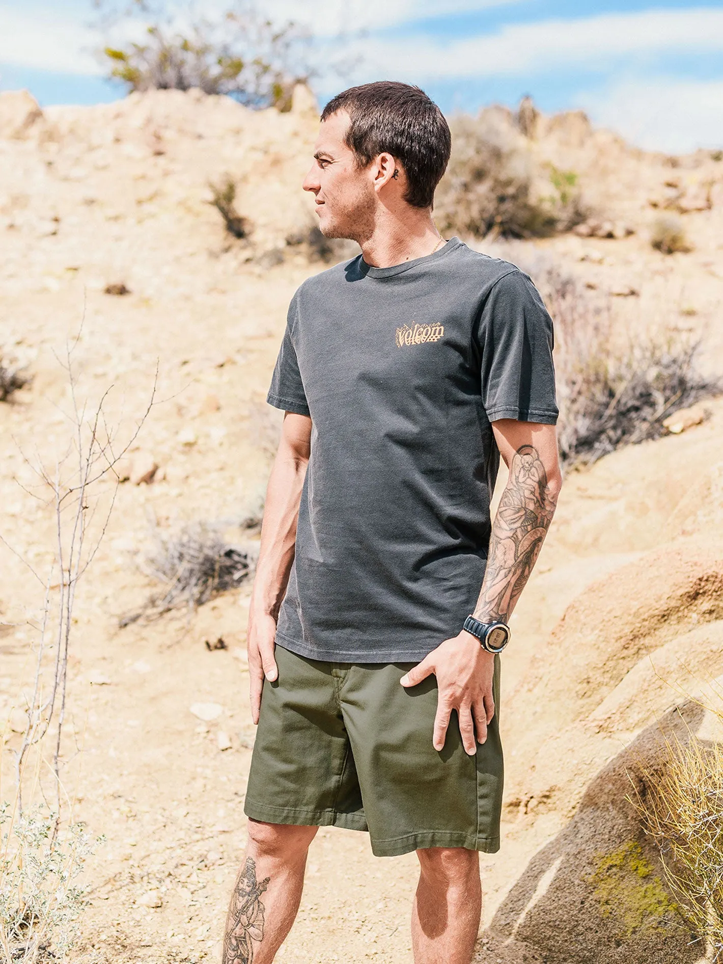 Barracks Relaxed Chino Shorts - Army Green Combo sold by Volcom