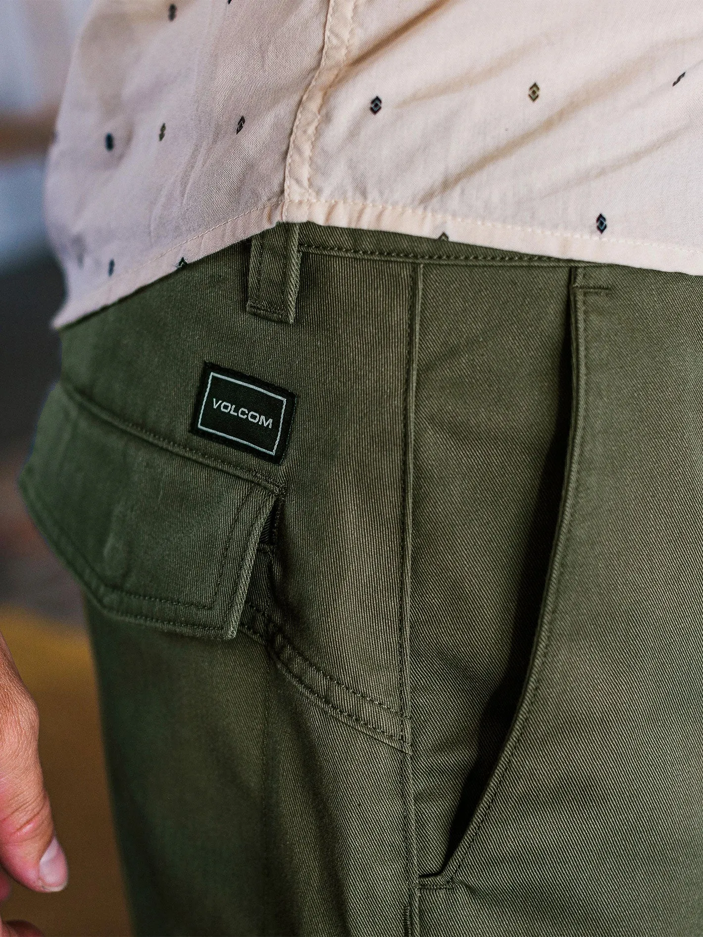 Barracks Relaxed Chino Shorts - Army Green Combo sold by Volcom product image thumbnail 4