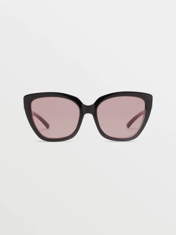 Milli Sunglasses - Gloss Black/Light Rose sold by Volcom
