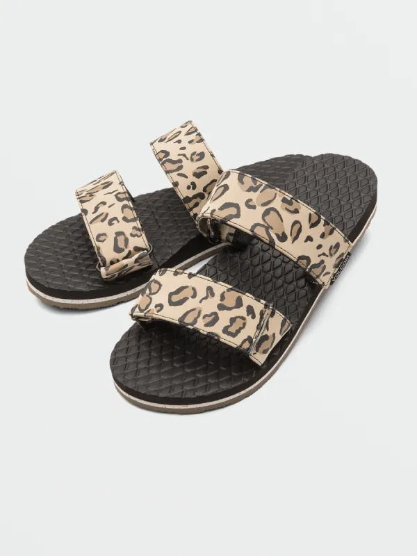 Womens Eco Recliner Slide Sandals - Leopard sold by Volcom