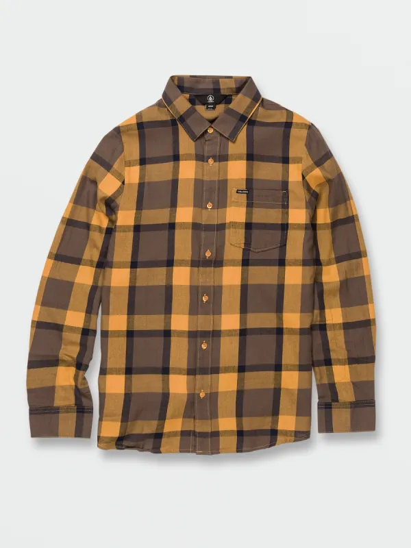 Curwin Long Sleeve Flannel - Vintage Gold sold by Volcom