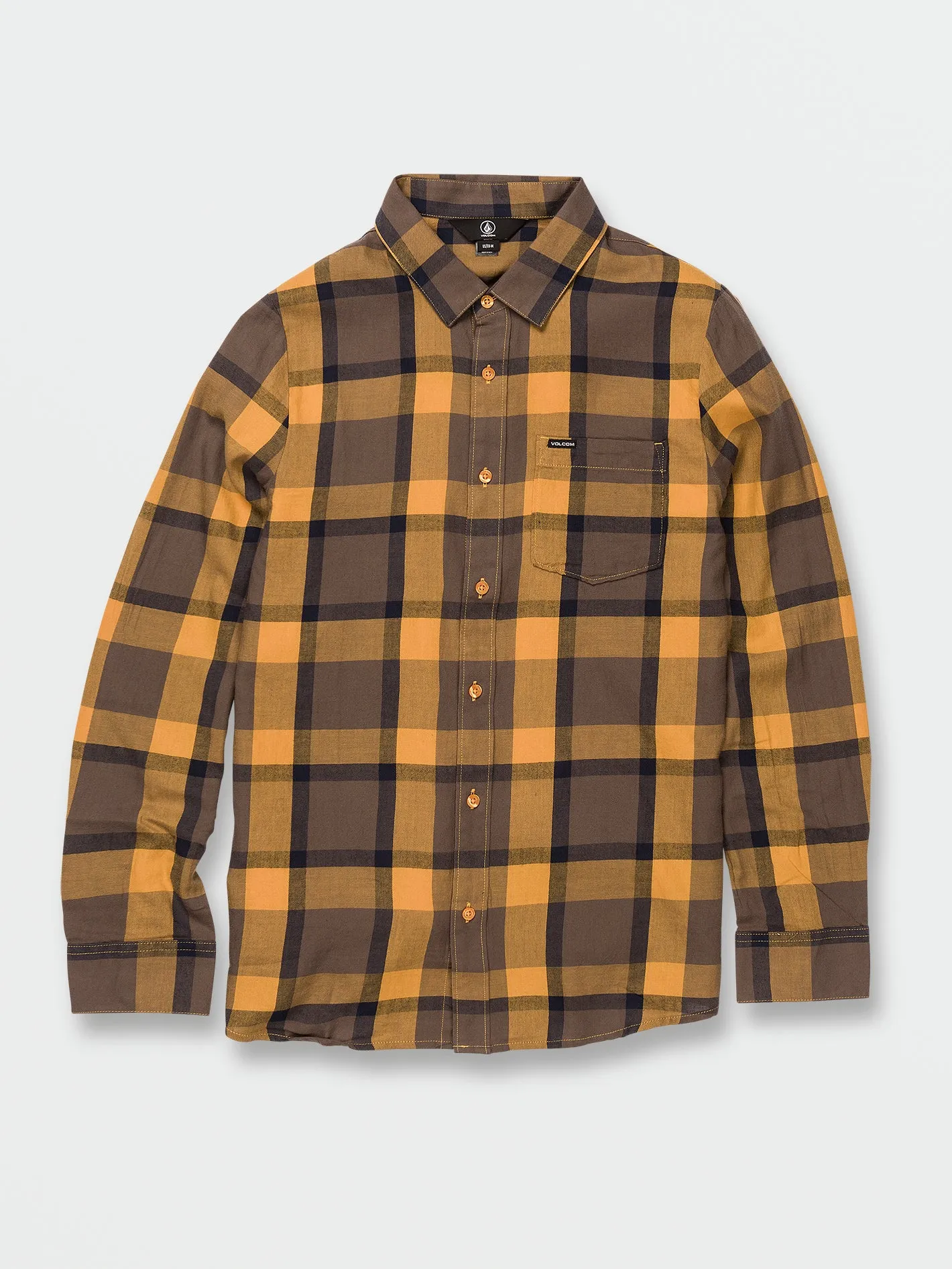 Curwin Long Sleeve Flannel - Vintage Gold sold by Volcom