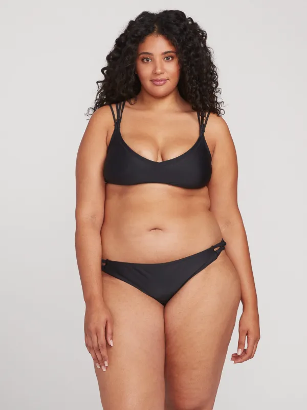 Simply Solid V Neck Bikini Top Plus Size - Black sold by Volcom