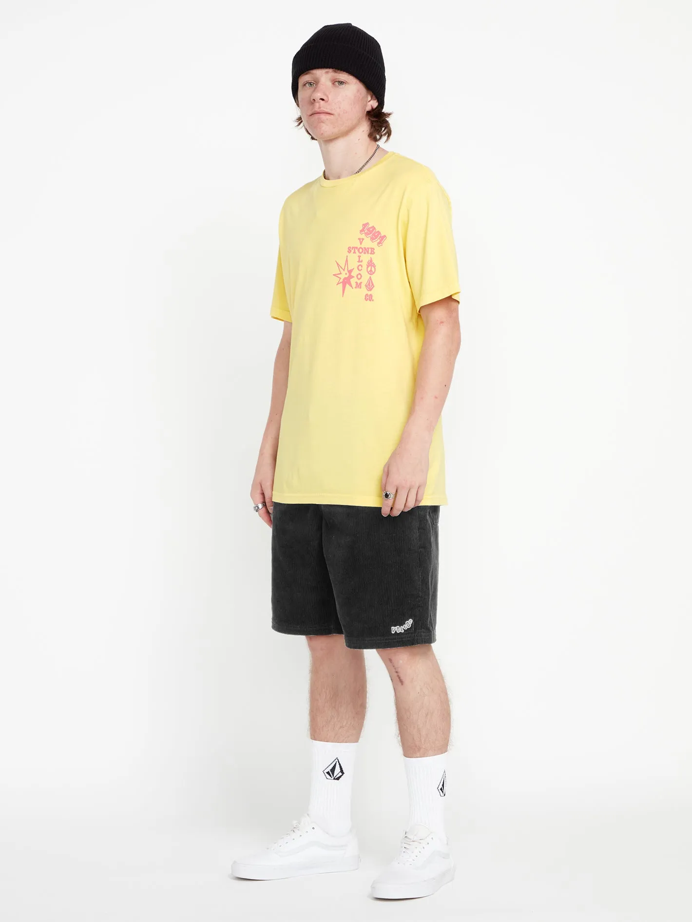 Outer Spaced Elastic Waist Shorts - Black Combo sold by Volcom