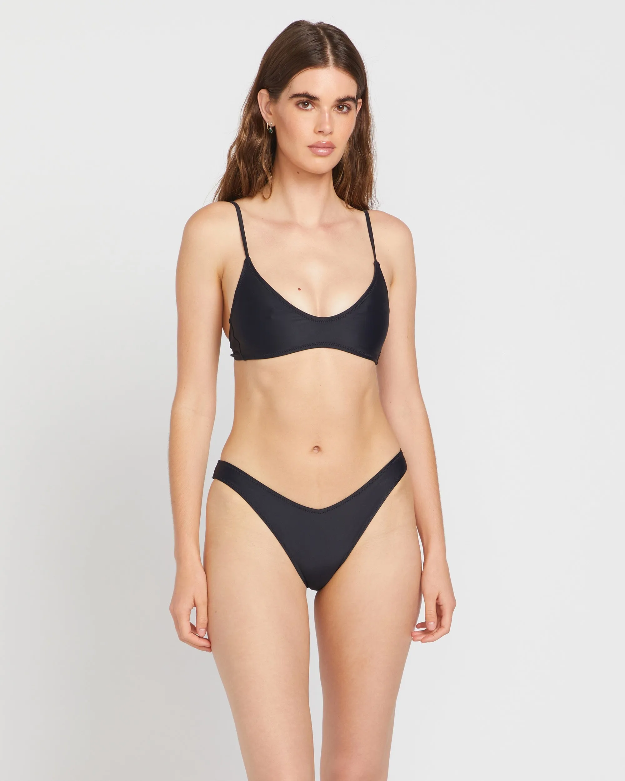 Simply Solid Crop Bikini Top - Black sold by Volcom