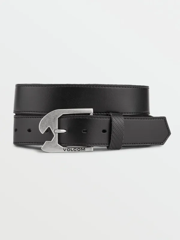 Skully Leather Belt - Black made by Volcom