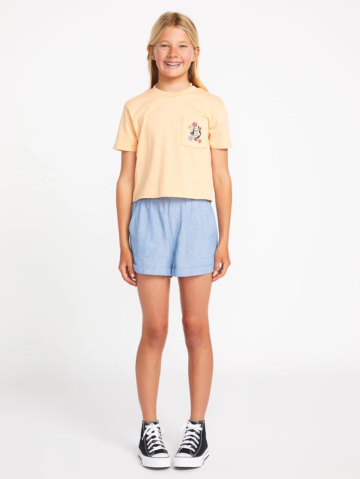 Girls Pocket Dial Short Sleeve Tee - Melon sold by Volcom product image thumbnail 4