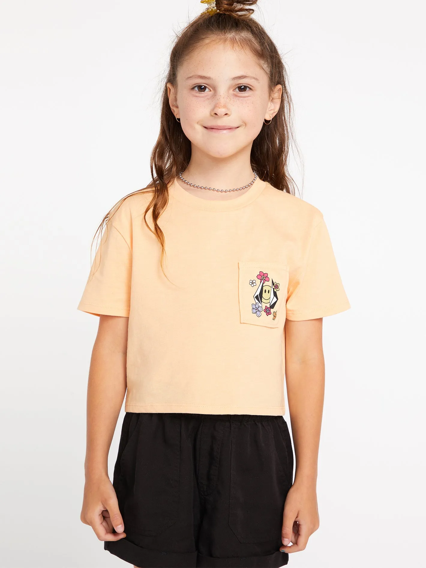 Girls Pocket Dial Short Sleeve Tee - Melon sold by Volcom product image thumbnail 3