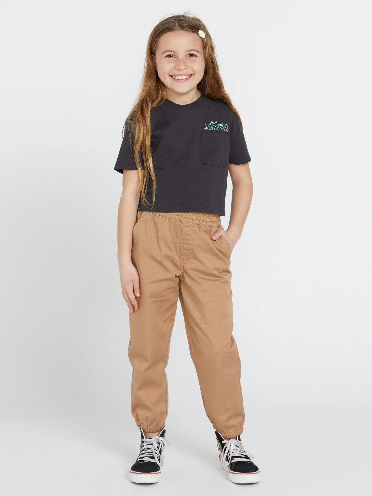 Girls Pocket Dial Tee - Vintage Black sold by Volcom