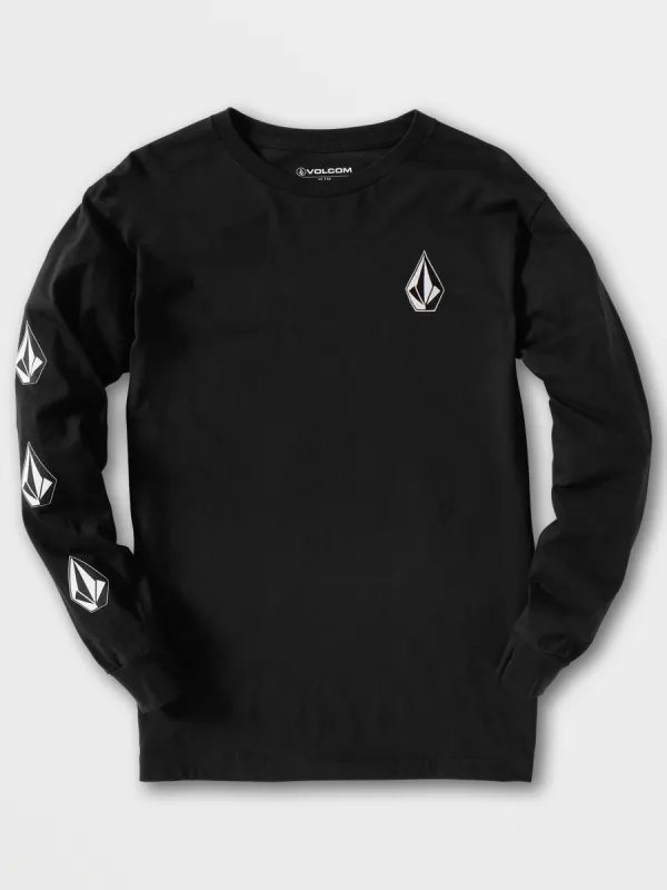 Iconic Stone Long Sleeve Tee - Black sold by Volcom