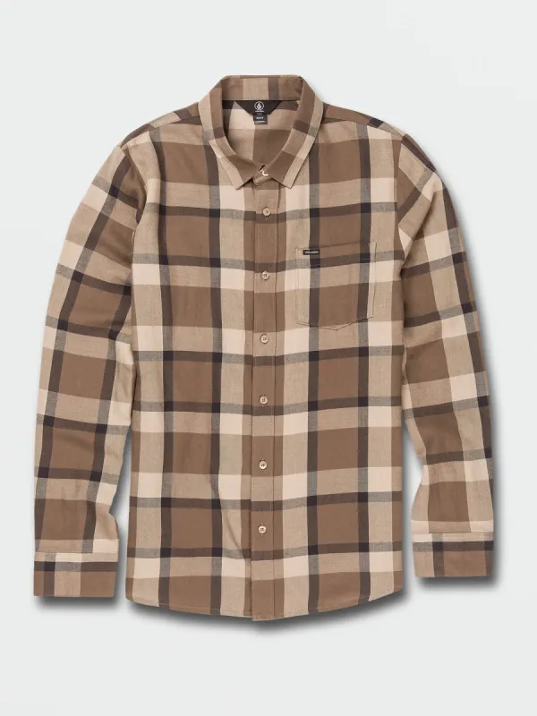 Curwin Long Sleeve Flannel - Mushroom sold by Volcom