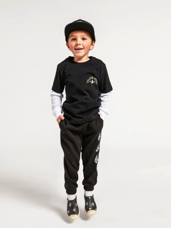 Little Boys Iconic Stone Fleece Pants - Black sold by Volcom