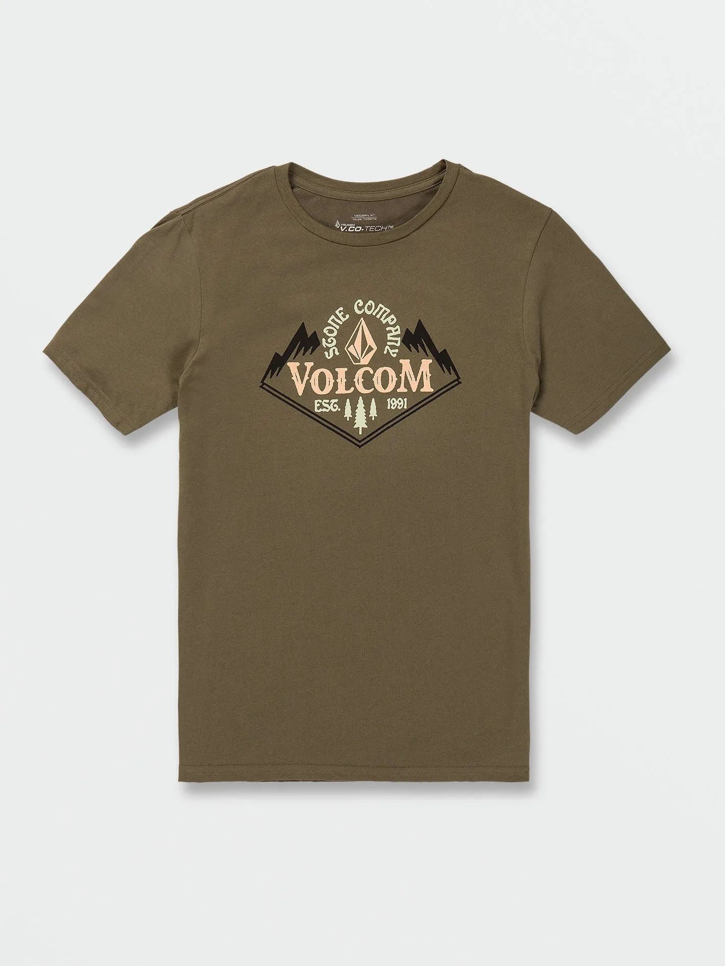 Crested Tech Short Sleeve Tee - Military sold by Volcom product image thumbnail 3