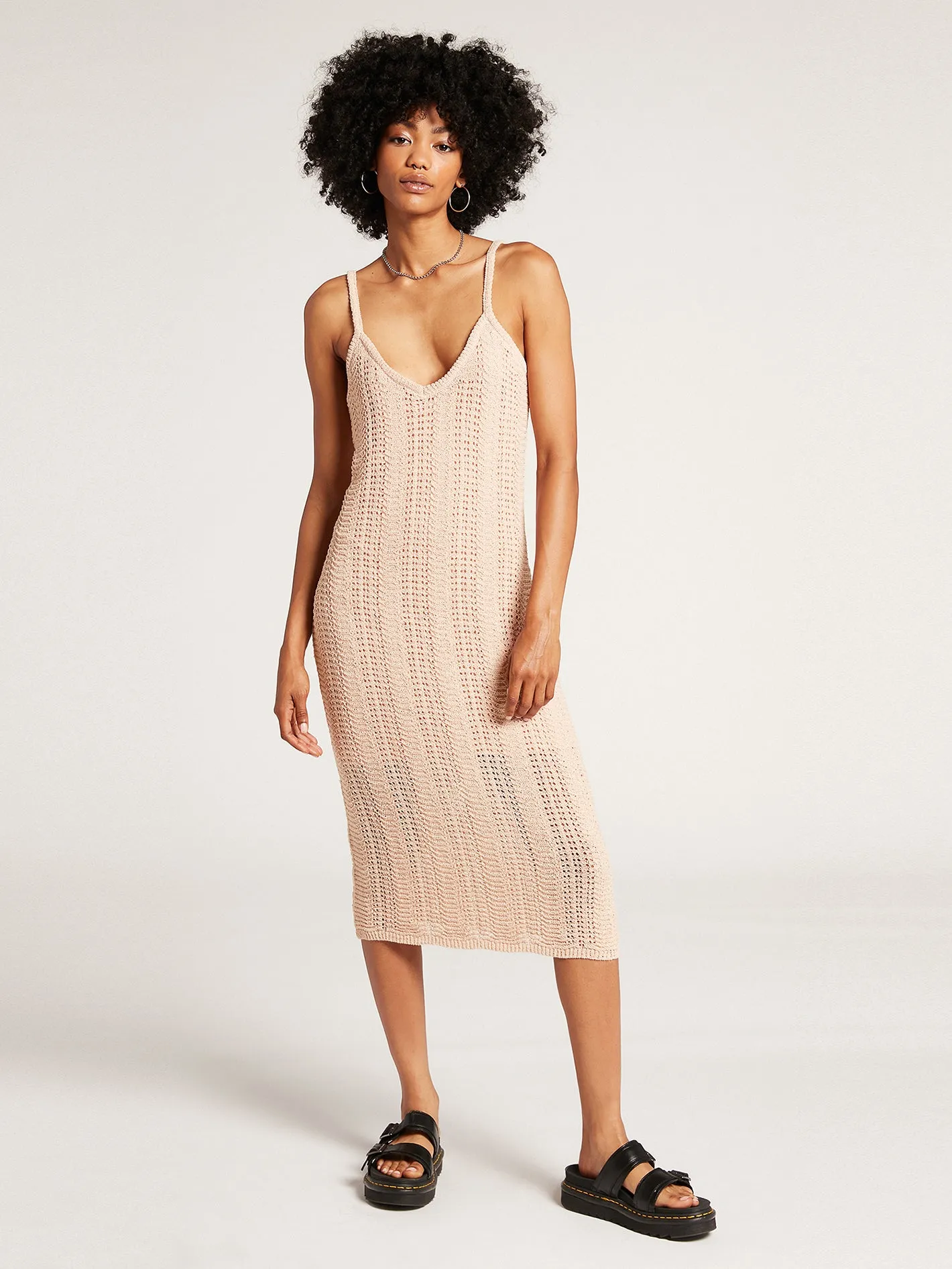 Crochet All Day Midi Dress - Mushroom sold by Volcom product image thumbnail 2