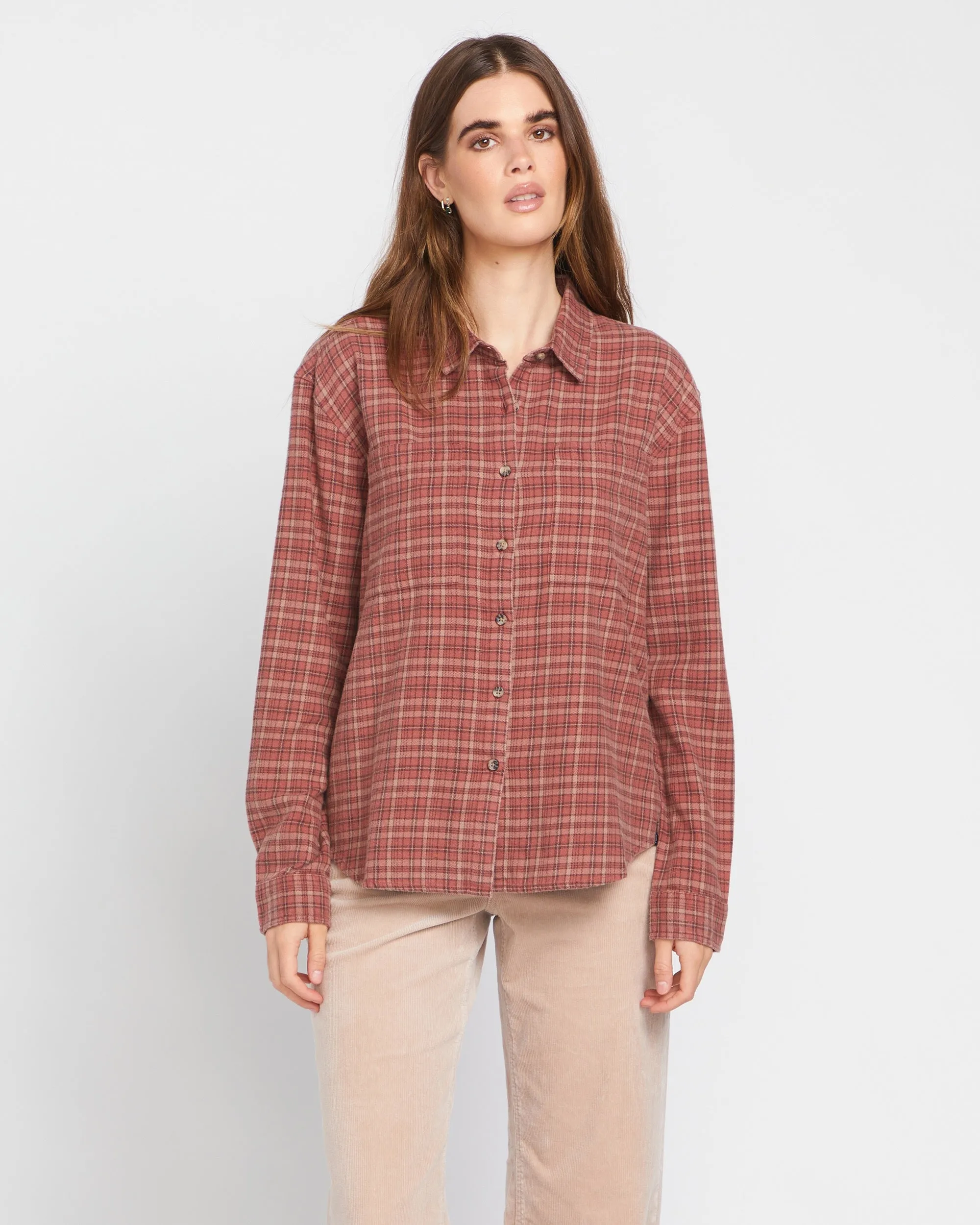Plaid To Meet U 2 Long Sleeve Shirt - Chestnut Brown sold by Volcom product image thumbnail 3