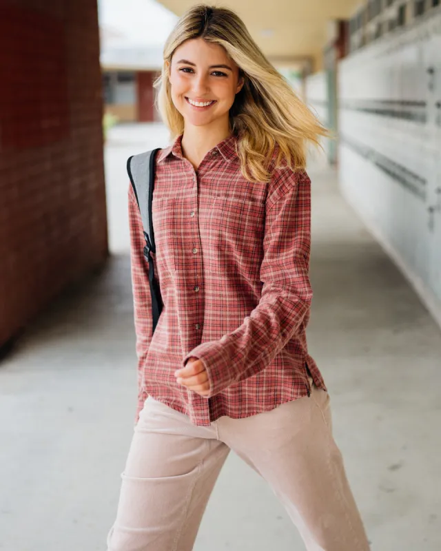 Plaid To Meet U 2 Long Sleeve Shirt - Chestnut Brown sold by Volcom