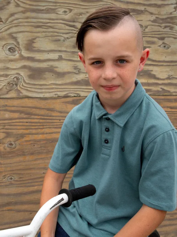 Big Boys Hazard Pro Short Sleeve Polo Shirt - Storm Blue sold by Volcom