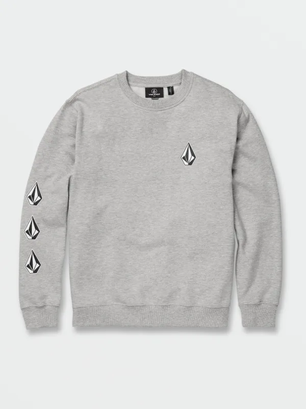 Iconic Stone Crew Sweatshirt - Heather Grey made by Volcom