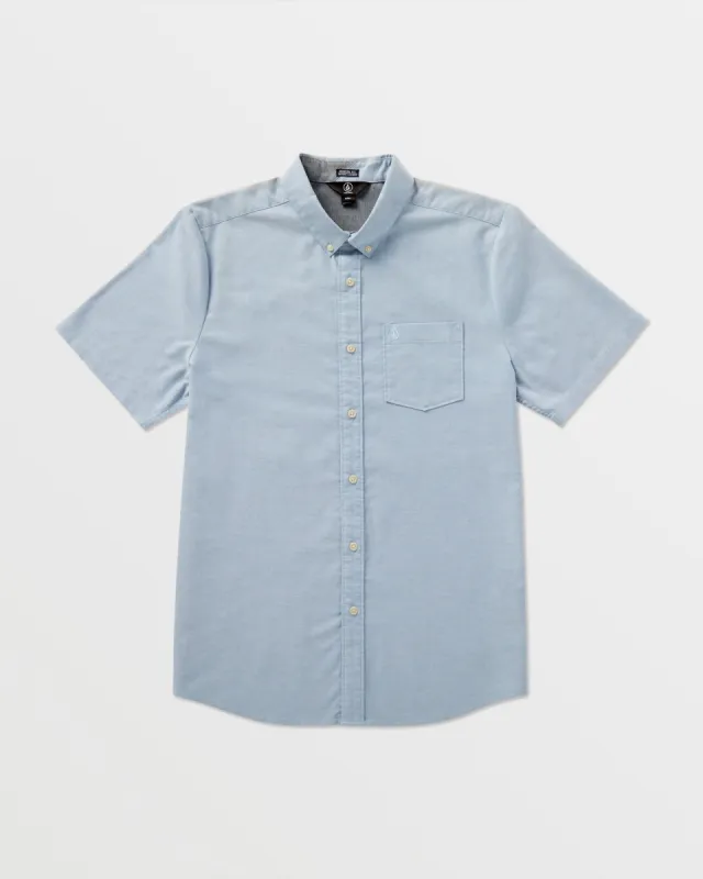 Everett Oxford Short Sleeve Shirt - Wrecked Indigo sold by Volcom