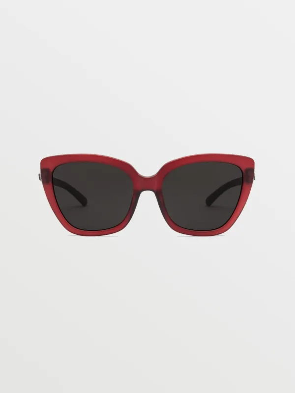 Milli Sunglasses - Matte Trans Pomegranate/Gray sold by Volcom
