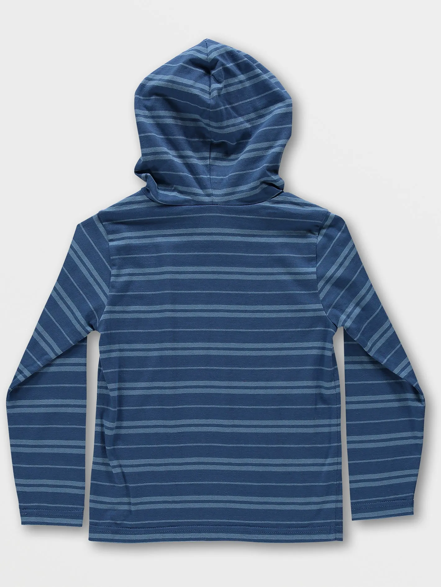Little Boys Parables Striped Hooded Shirt - Wrecked Indigo sold by Volcom product image thumbnail 2