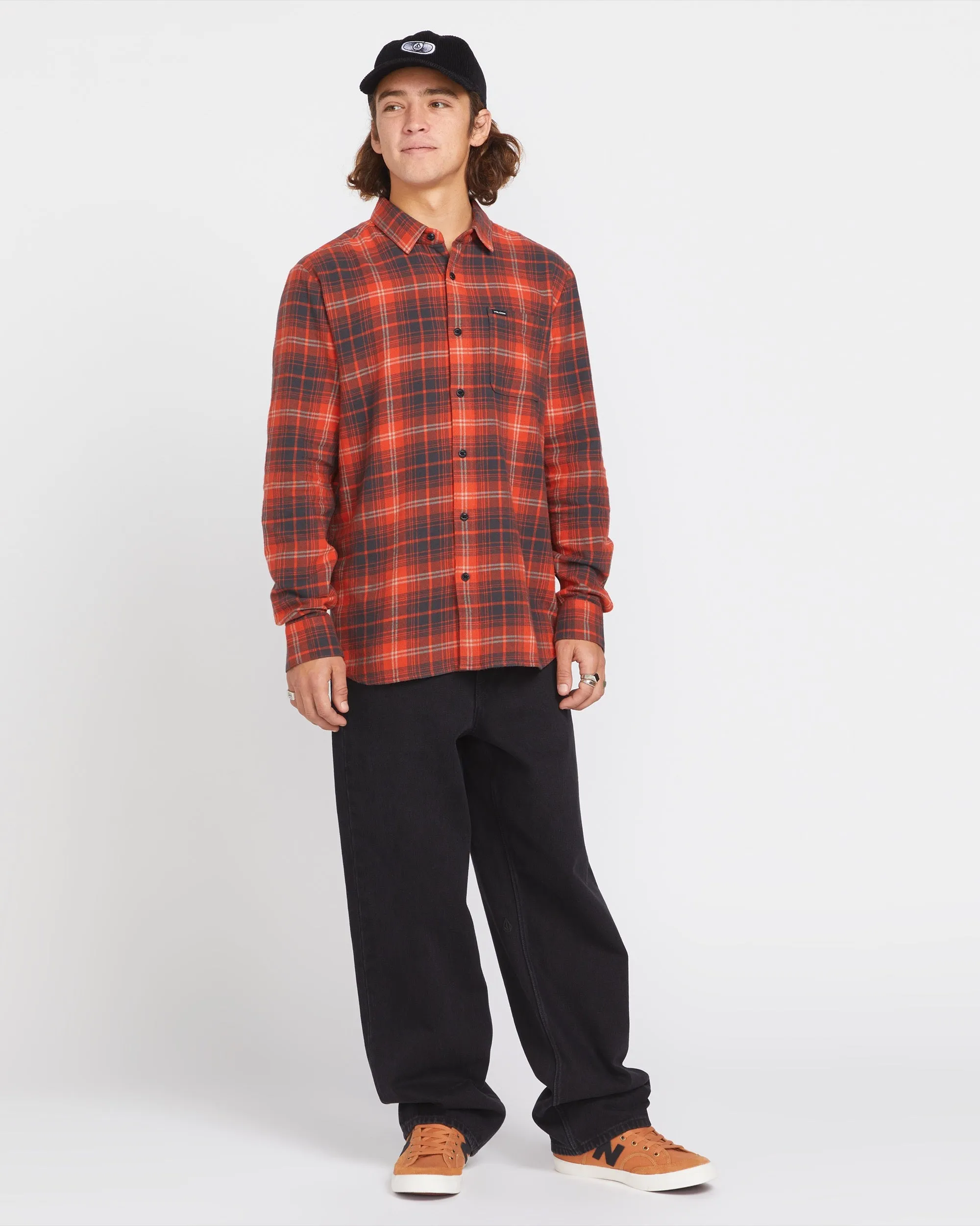 Caden Plaid Long Sleeve Shirt - Bright Red sold by Volcom product image thumbnail 3